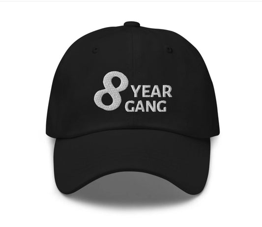 8 year gang cap [white text]